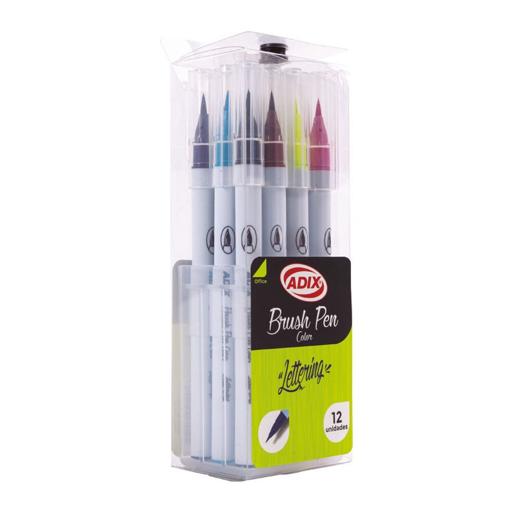 Brush Pen Caja Con Broche 12 Colores Adix image number 1.0